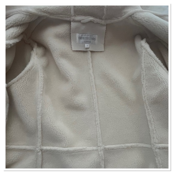 Fabulous Furs Elegant Cream Faux Suede and Faux Fur Trim. - Picture 7 of 13